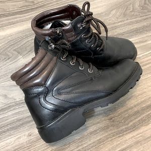 Warm boots booties leather wool